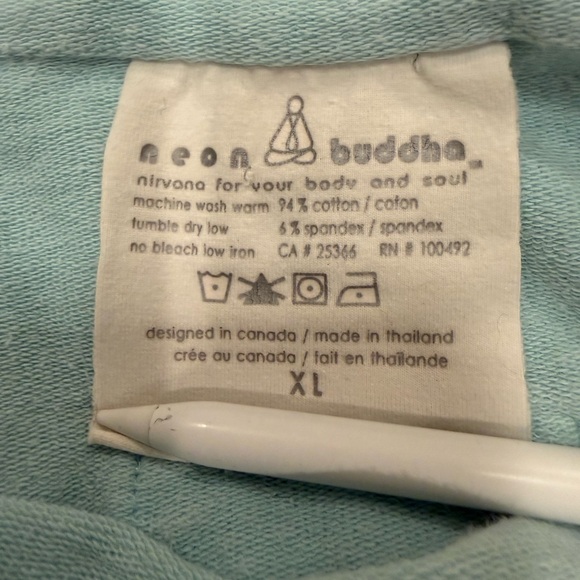 Neon Buddha Light Blue Cowl Neck Pullover Sweater (Size XL) - Picture 3 of 3